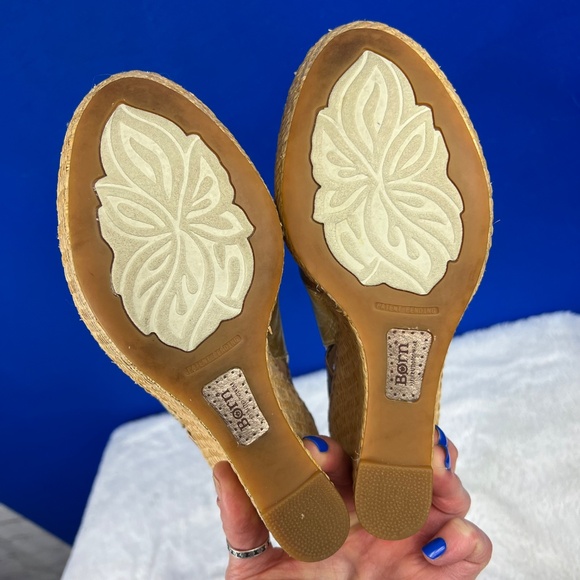 |•BØRN•| Metallic Gold & Bronze Espadrille Wedge Platform Sandals Size 8 - Picture 8 of 16